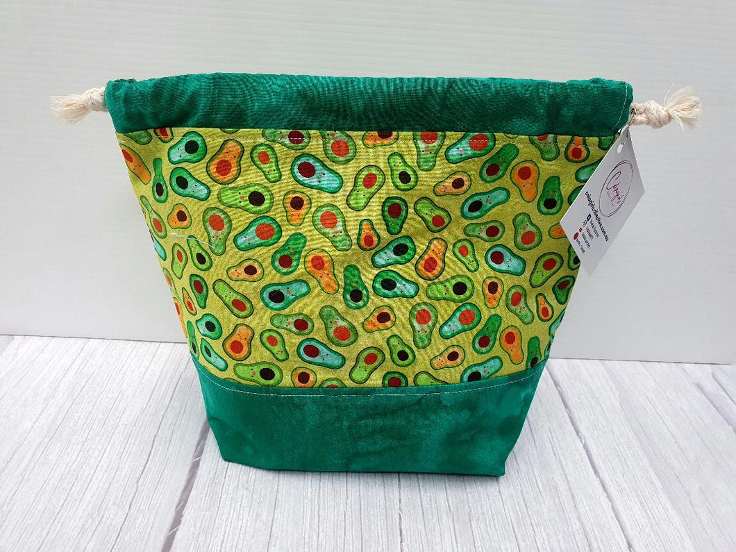 Draw String Project Bag Medium - Avocados