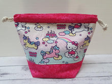 Load image into Gallery viewer, Draw String Project Bag Medium - Pink Kitty