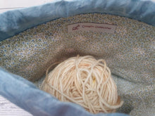 Load image into Gallery viewer, Draw String Project Bag Small - Blue Dobby