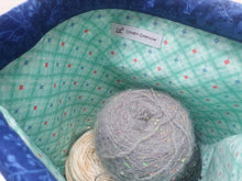 Load image into Gallery viewer, Draw String Project Bag Large - Blue Pattern