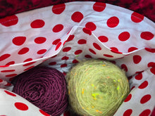 Load image into Gallery viewer, Draw String Project Bag with Pockets &amp; Handle Medium - Cats