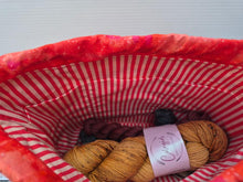 Load image into Gallery viewer, Draw String Project Bag with Handle &amp; Pockets Large - Orange Flower Fairies