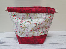 Load image into Gallery viewer, Draw String Project Bag Medium - Unicorn and Flowers