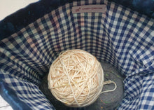 Load image into Gallery viewer, Draw String Project Bag Large - Blue Feather