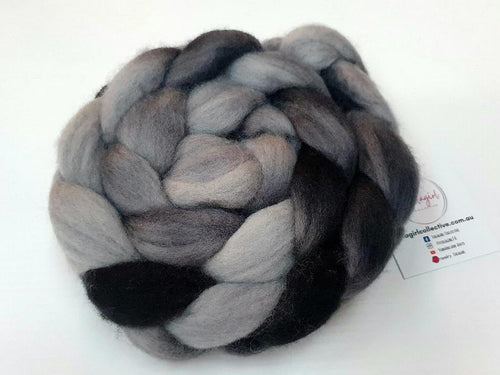 Hand Painted Roving Merino/Corriedale-Smokey