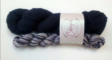 Load image into Gallery viewer, Sock Set Swagman 4ply/Fingering  &#39;Blackerty Black &amp; Velvet&#39;