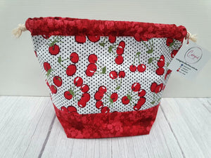 Draw String Project Bag Medium - Cherries