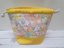 Load image into Gallery viewer, Draw String Project Bag Small - Yellow Sheep