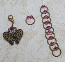 Load image into Gallery viewer, Stitch Marker Set Bronze Butterfly