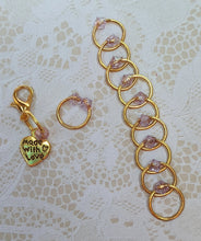 Load image into Gallery viewer, Stitch Marker set &#39;Lilac&#39; Goldtone, Silvertone or Bronzetone