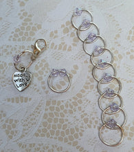 Load image into Gallery viewer, Stitch Marker set &#39;Lilac&#39; Goldtone, Silvertone or Bronzetone