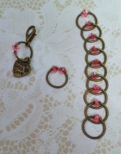 Load image into Gallery viewer, Stitch Marker Set &#39;Pink&#39; Silvertone, Goldtone or Bronzetone